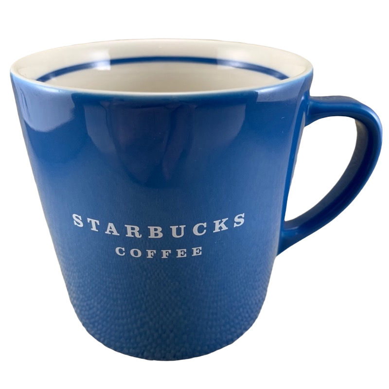 Starbucks Coffee White Lettering With Blue Stripe Inside Mug Starbucks