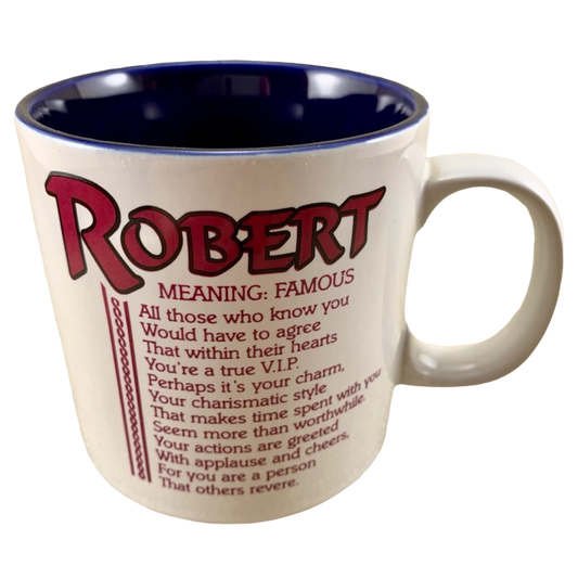 ROBERT Poetry Name Dark Blue Interior Mug Papel