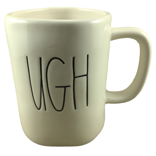 Rae Dunn Artisan Collection UGH Mug White Inside Magenta