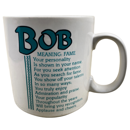 BOB Poetry Name Blue Font Gray Interior Mug Papel