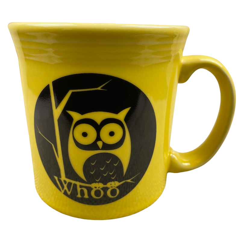 Fiesta Whoo Owl Yellow Mug Homer Laughlin China