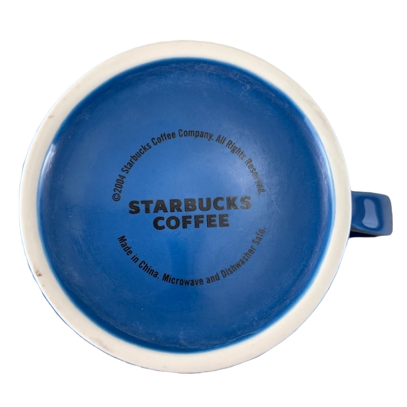 Starbucks Coffee White Lettering With Blue Stripe Inside Mug Starbucks
