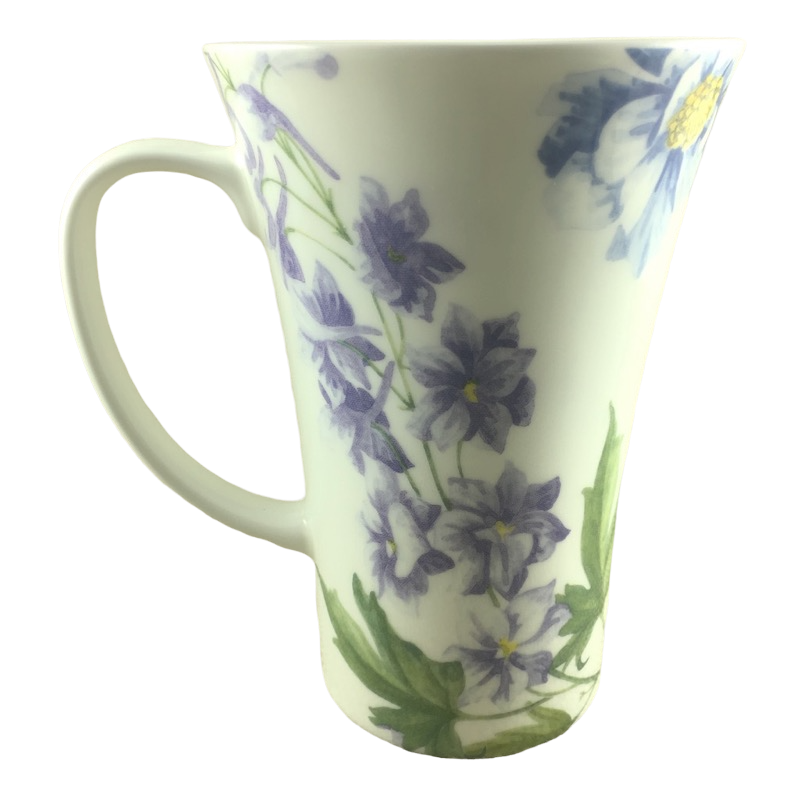 Purple And Yellow Flowers Tall Fluted Mug Crown Trent