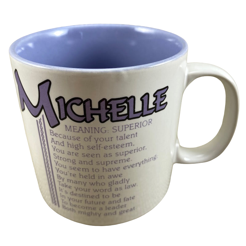 MICHELLE Poetry Name Purple Interior Mug Papel