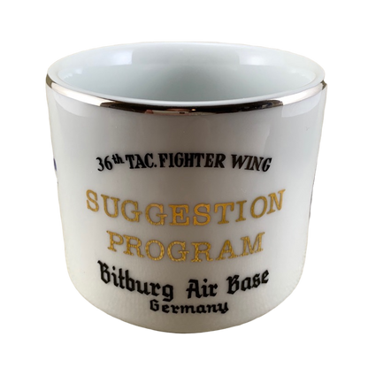 Bitburg Air Base Germany 36th TAC Fighter Wing Suggestion Program Mug Bauscher Weiden