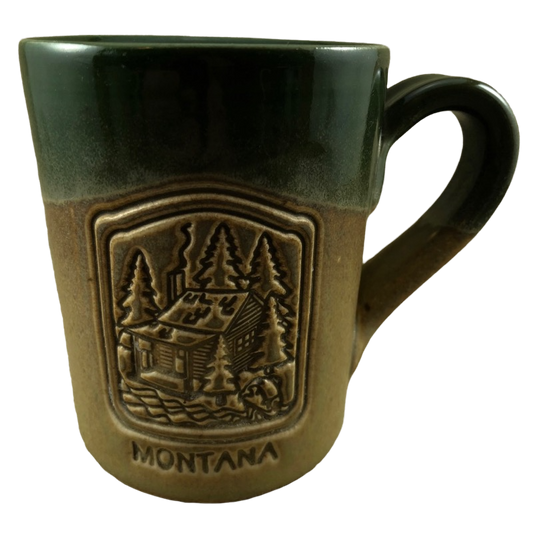 Montana Embossed Log Cabin Mug Cold Mountain Pottery