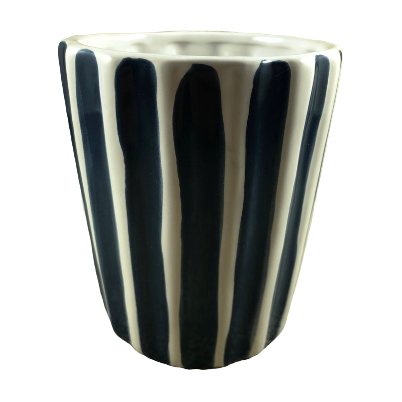 Blue And White Vertically Striped 12oz Mug Starbucks