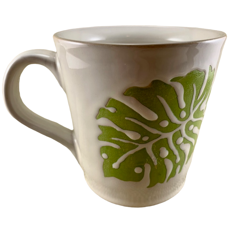 Green Leaf Embossed Mug The Hawaiian Mug Company