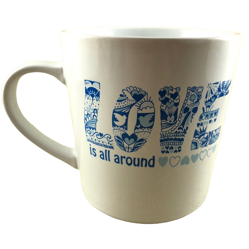 Love Is All Around Me + You White Oversized Mug THL