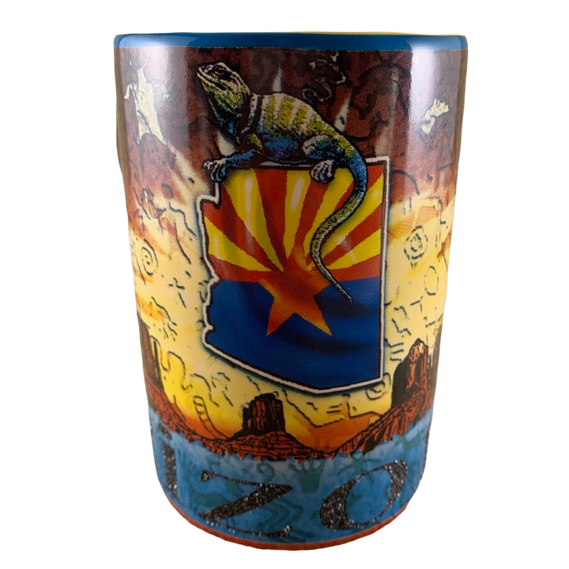 Arizona Embossed Colorful Kokopelli Oversized Mug