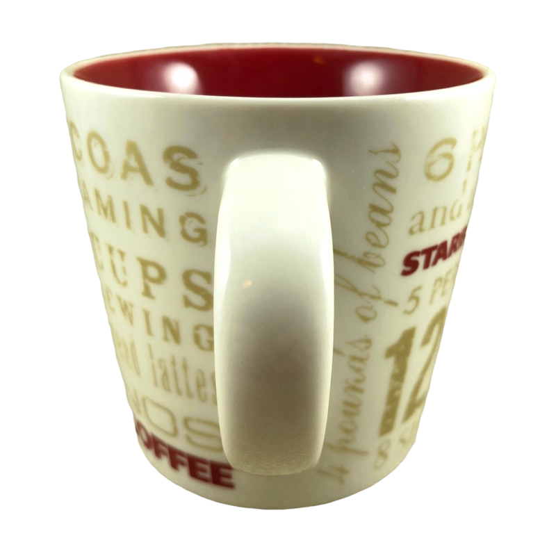 12 Days of Christmas Gold Words Mug Starbucks – Mug Barista
