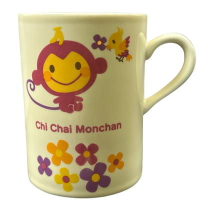 Chi Chai Monchan Pink Monkey Bird Flowers Mug Sanrio