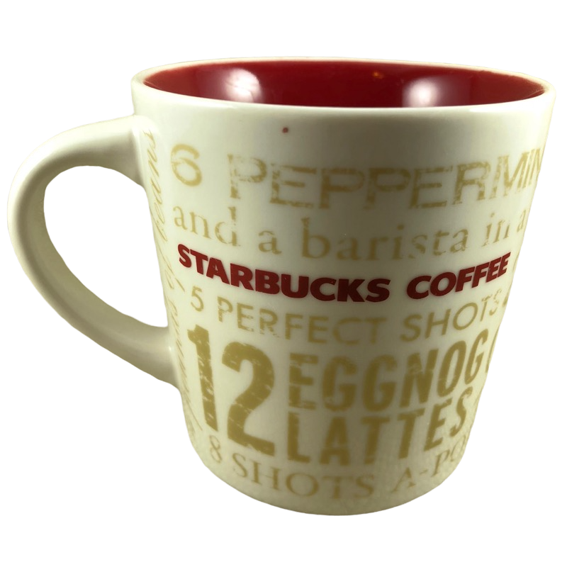 12 Days of Christmas Gold Words Mug Starbucks – Mug Barista