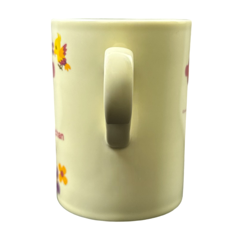 Chi Chai Monchan Pink Monkey Bird Flowers Mug Sanrio