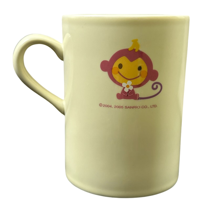 Chi Chai Monchan Pink Monkey Bird Flowers Mug Sanrio