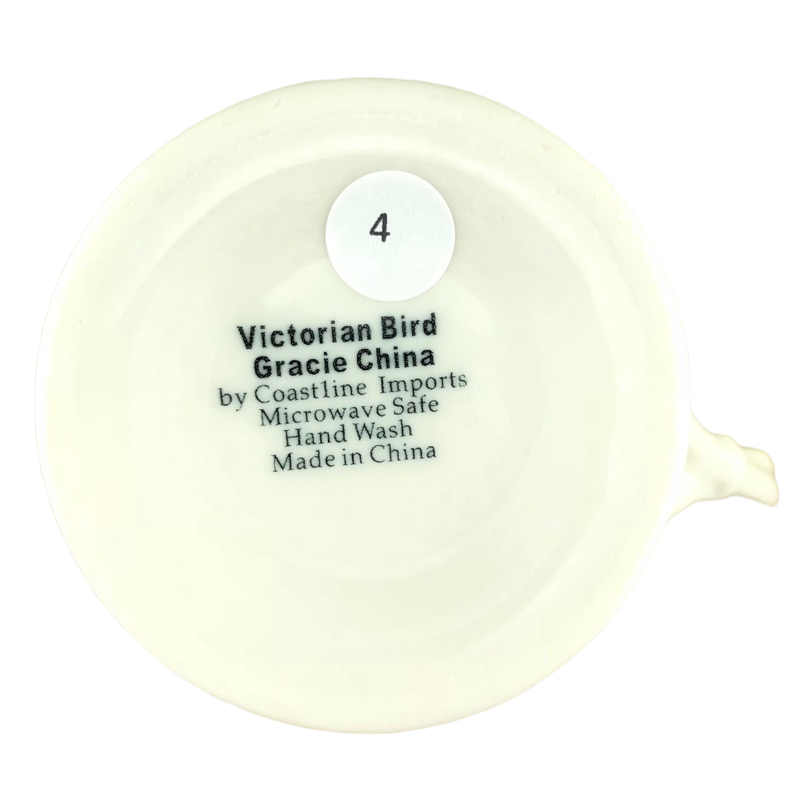 Victorian Bird Embossed Lattice Gracie China Mug Coastline Imports