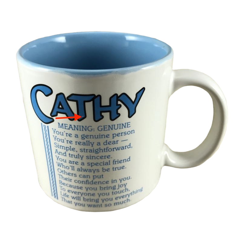 CATHY Poetry Name Light Blue Interior Mug Papel