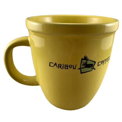 Life Is Short Stay Awake For It Oversized Yellow Logo Mug Caribou Coffee