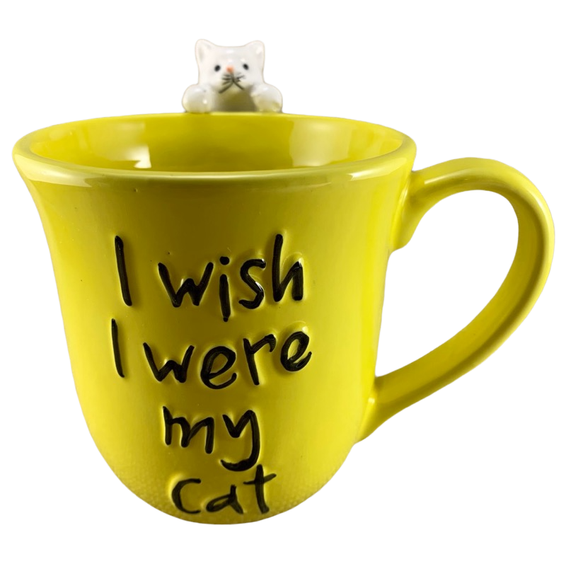 I Wish I Were My Cat 3D Figural Embossed Daily Mug 222 Fifth