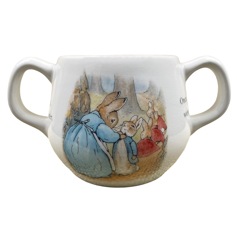 Peter Rabbit Once Upon A Time There Were Four Little Rabbits Double Handle Mug Wedgwood