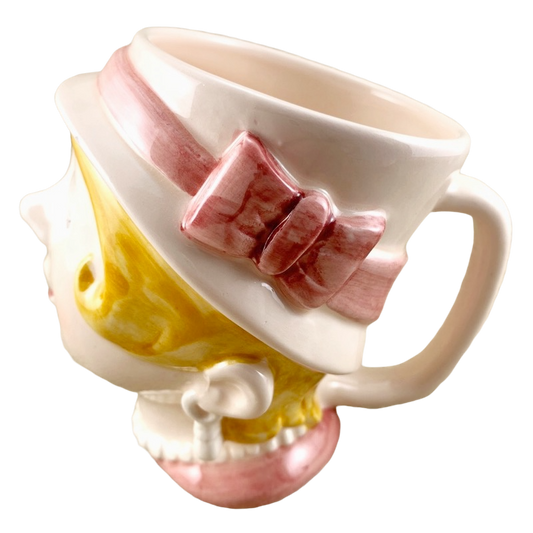Figural 3D Lady Wearing A Hat With A Pink Bow Mug Quon Quon