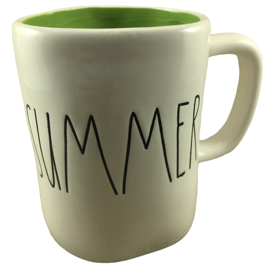 Rae Dunn Artisan Collection SUMMER Mug Green Inside Magenta