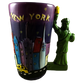 New York Skyline And Taxis Embossed With Statue Of Liberty 3D Handle Mug City Merchandise