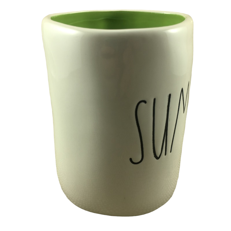 Rae Dunn Artisan Collection SUMMER Mug Green Inside Magenta