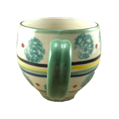 Abstract Green Circles Pottery Style Mug Anthropologie