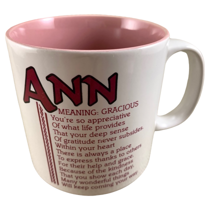 ANN Poetry Name Pink Interior Mug Papel