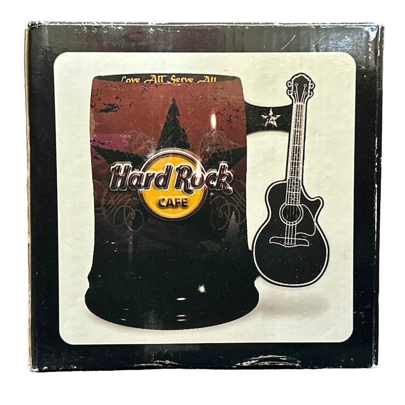 Hard Rock Cafe Florence Love All Serve All Embossed Guitar Handle Mug