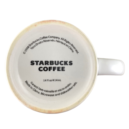 ESTD 1971 Starbucks Coffee White Barrel Mug With Black Lettering 2008 14oz Mug