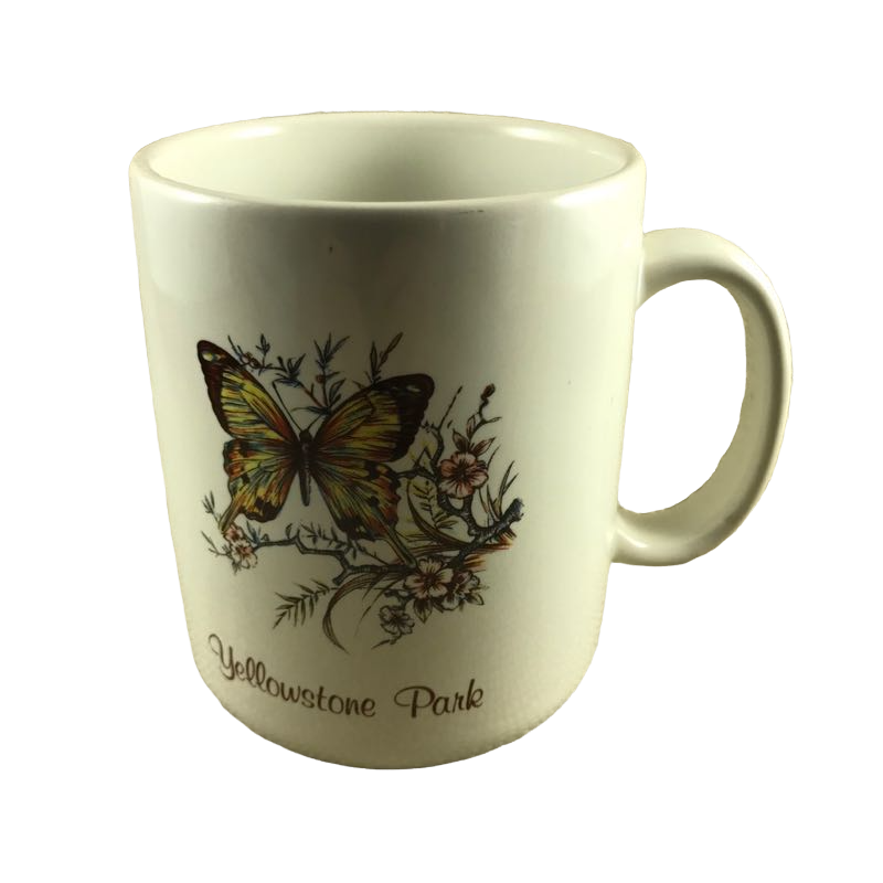 Yellowstone Park Butterfly And Floral Mug