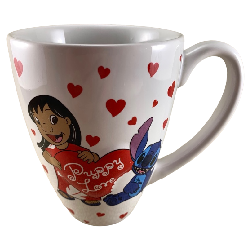 Lilo & Stitch Puppy Love Embossed Heart Mug Disney Store