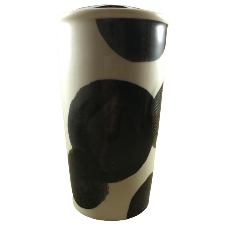 Dot Collection Striped Black Dot Black Polka Dots On White 10oz Tumbler Starbucks