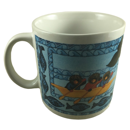 Whale Fish And Inuit People Paddling In A Boat Northern Images Barbara Lavallee Mug Artique Ltd. Publishing