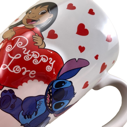 Lilo & Stitch Puppy Love Embossed Heart Mug Disney Store