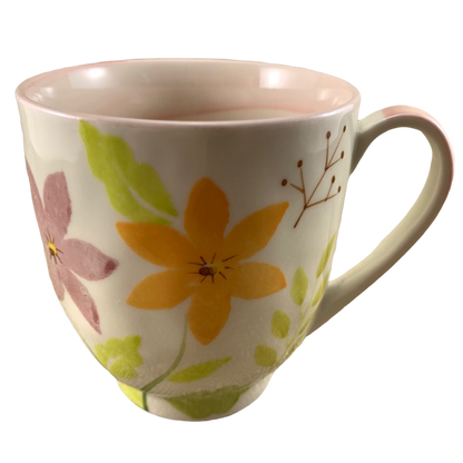 Floral Mug With Pink Swirled Interior Provence