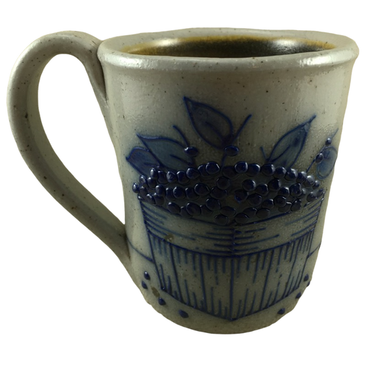 Blueberry Basket Salt Glazed Pottery Mug Salmon Falls Stoneware