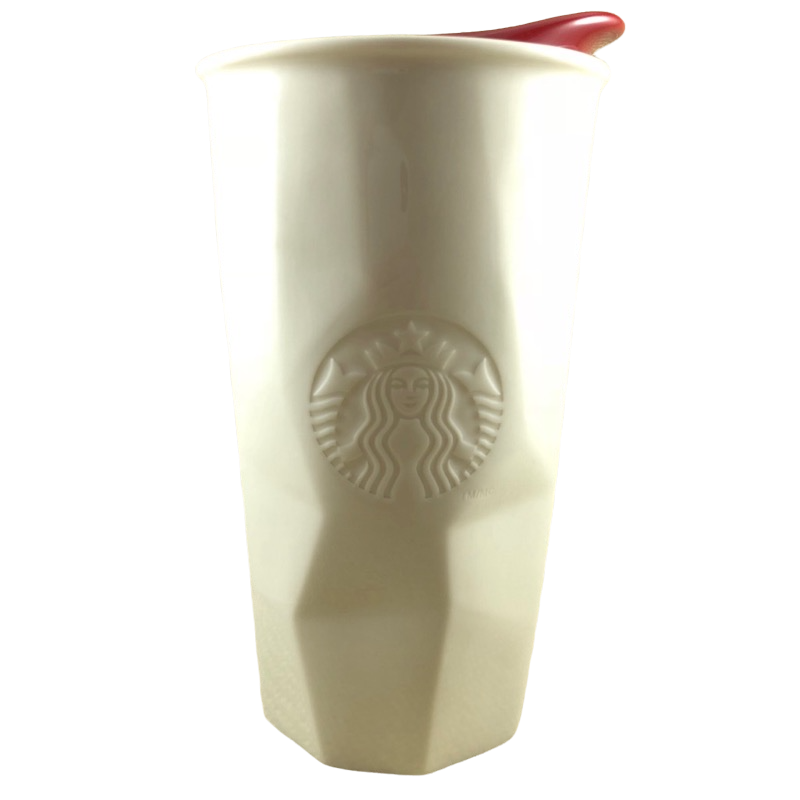 Embossed Siren Faceted White 10oz Tumbler Starbucks