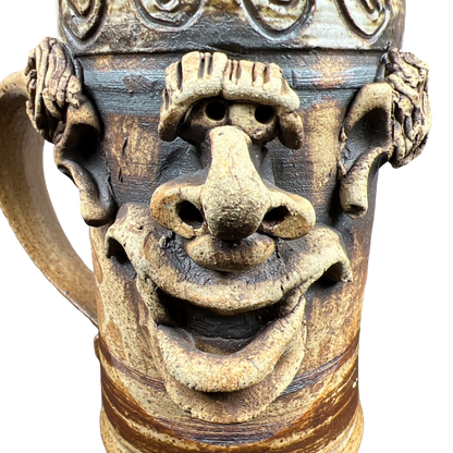 Ugly Face Pottery Detailed 3D Face Short Nose Mug