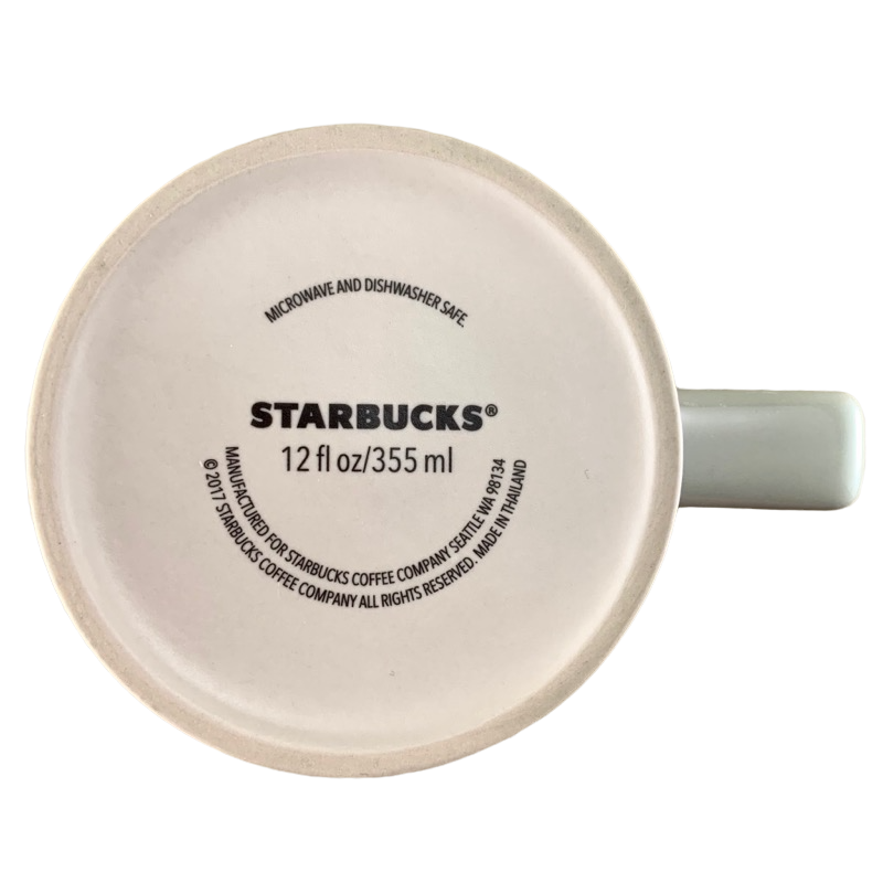 Watercolor Blue & Pink Pattern Square Handle Mint Green Mug Starbucks