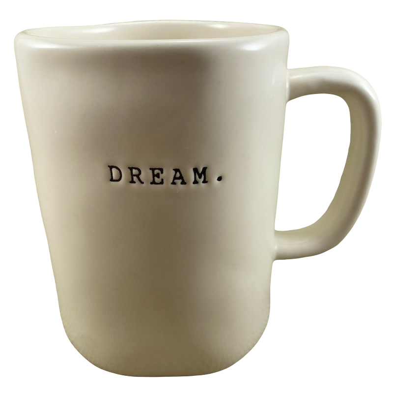 Rae Dunn DREAM Mug Cream Inside Magenta