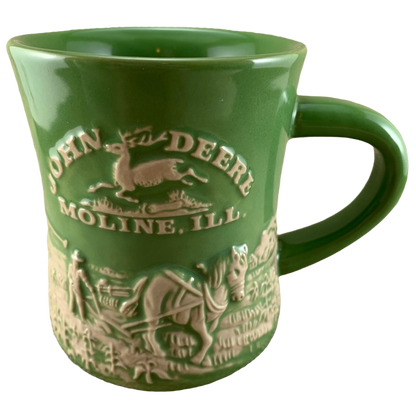 John Deere Collection Raised Relief Man And Horse Farming Diner Mug M Cornell Importers