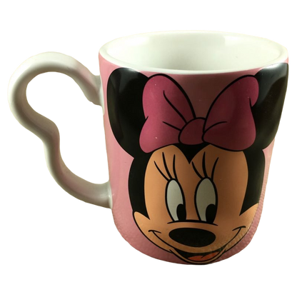 Minnie Mouse Pink Bow Ear Handle Embossed Mug Disney