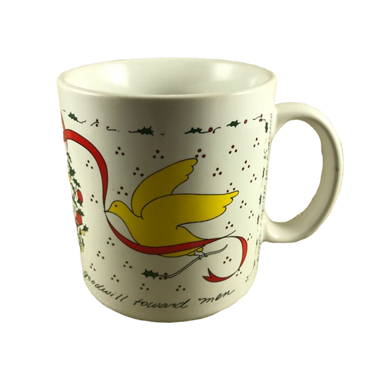 To Peace On Earth Goodwill Toward Men Doves And Wreath Mug Taylor & Ng