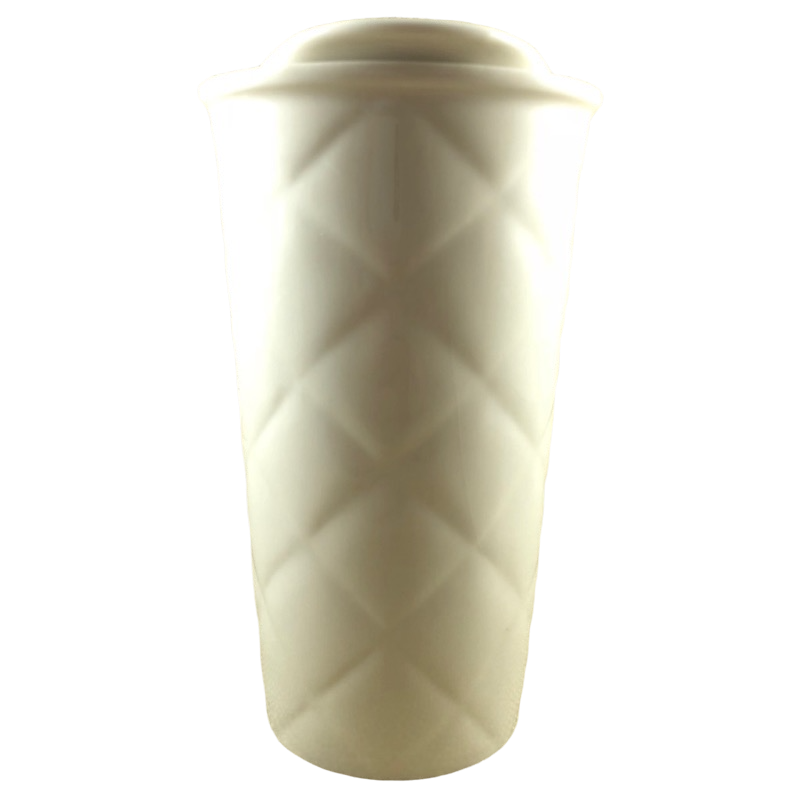 Embossed Siren Quilted White 10oz Tumbler 2012 Starbucks