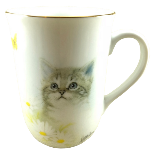 Kitten Butterfly Sunflowers Bob Harrison Mug Otagiri