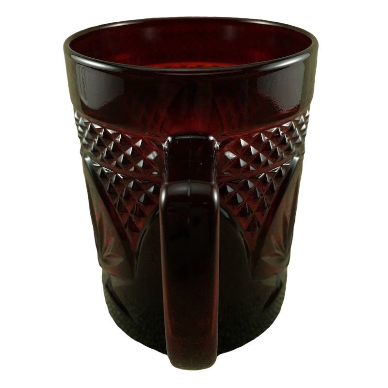 Cristal d'Arques France Ruby Red Glass Mug Arcoroc