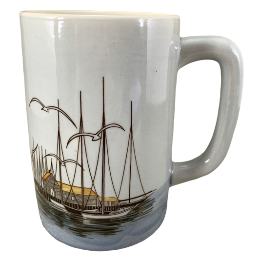 Sailboats Docked And Seagulls Mug Otagiri
